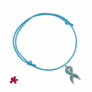 Touwarmband Blue Strass